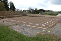 Markierung fr Brauchwasserabflsse aufgebracht.