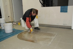 . . . und dann noch ein Gemisch von Harz und Sand.