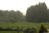2009.05.25 um 17.00 Uhr. Nach einem heien Tag gegen Abend Gewitter mit viel Regen und Hagel