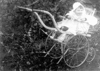 Nesthkchen "Jeni" im modernen Reisewagen (Archiv Hejo Mies)