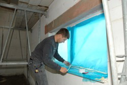 "Blauefolienfensterzukleber"